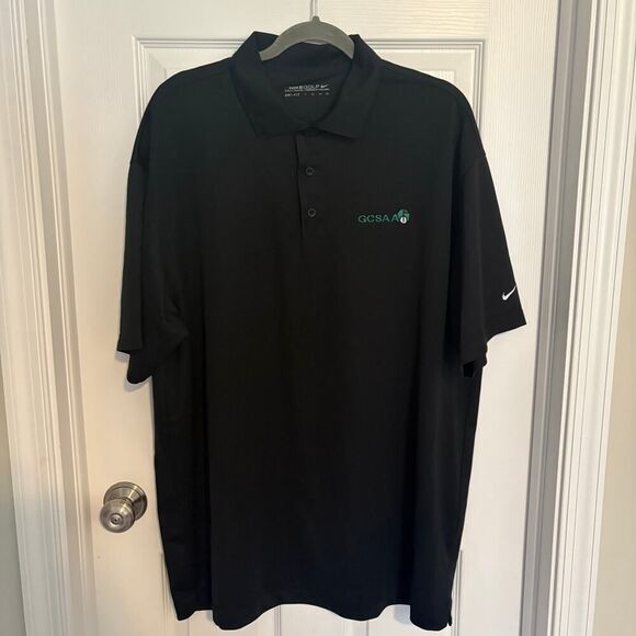 GCSAA Nike Golf Dri-Fit Short Sleeve Polo Shirt Black XXL - Picture 1 of 9